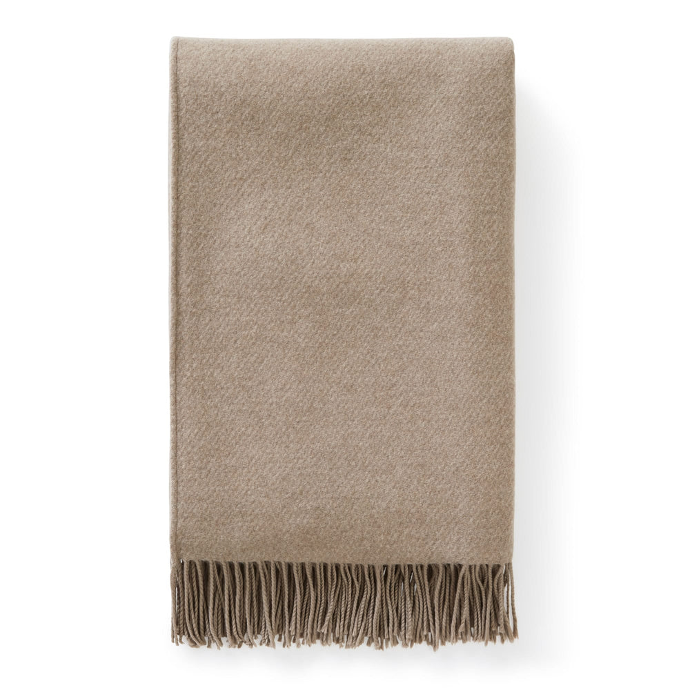 Beige Jeffery Wool Cashmere Throw