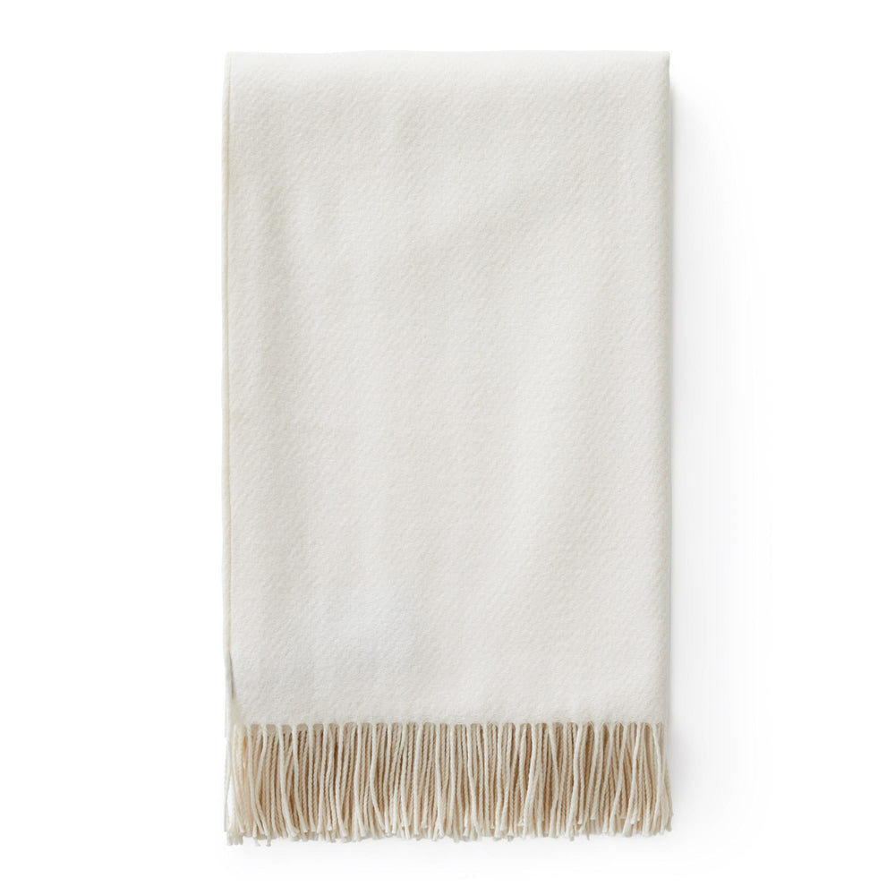 White Jeffery Wool Cashmere Throw