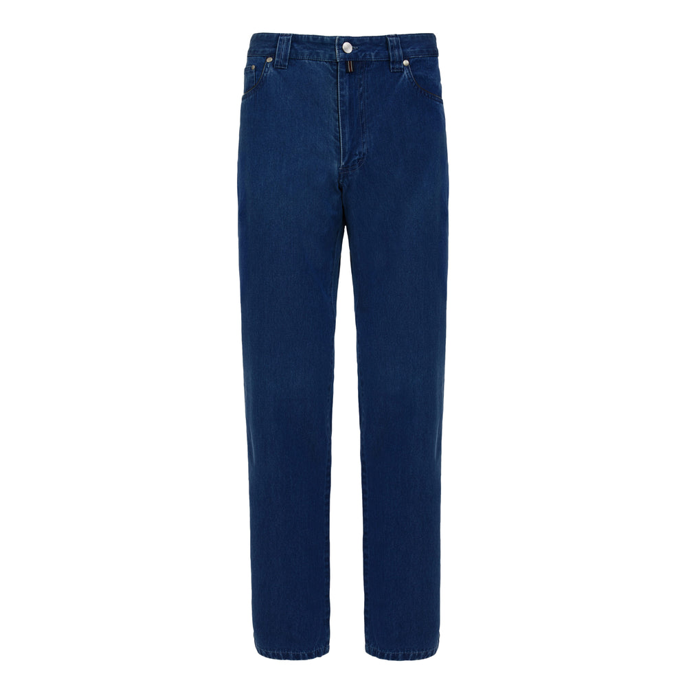 Navy Jeans Check